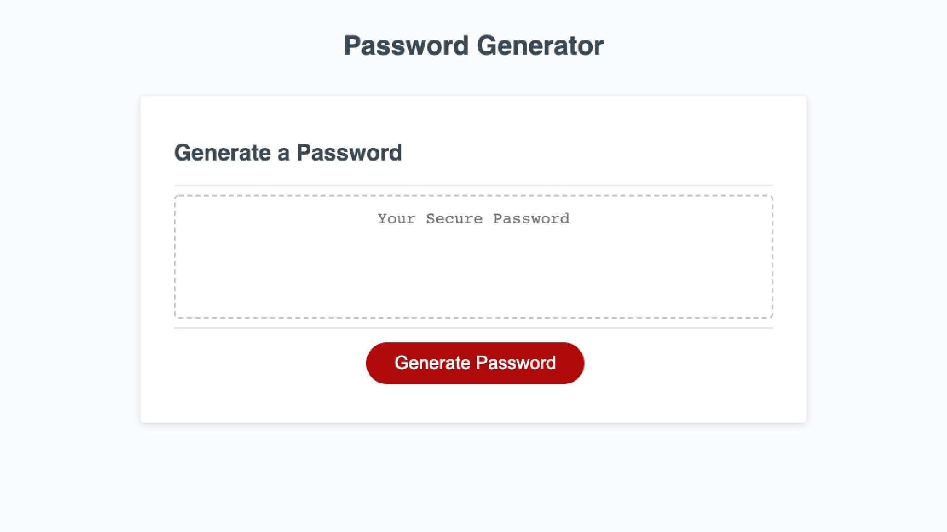 link to my random password generator